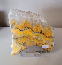 Bumblebee jaspis schijf ( 12 x 13 cm) 326gram